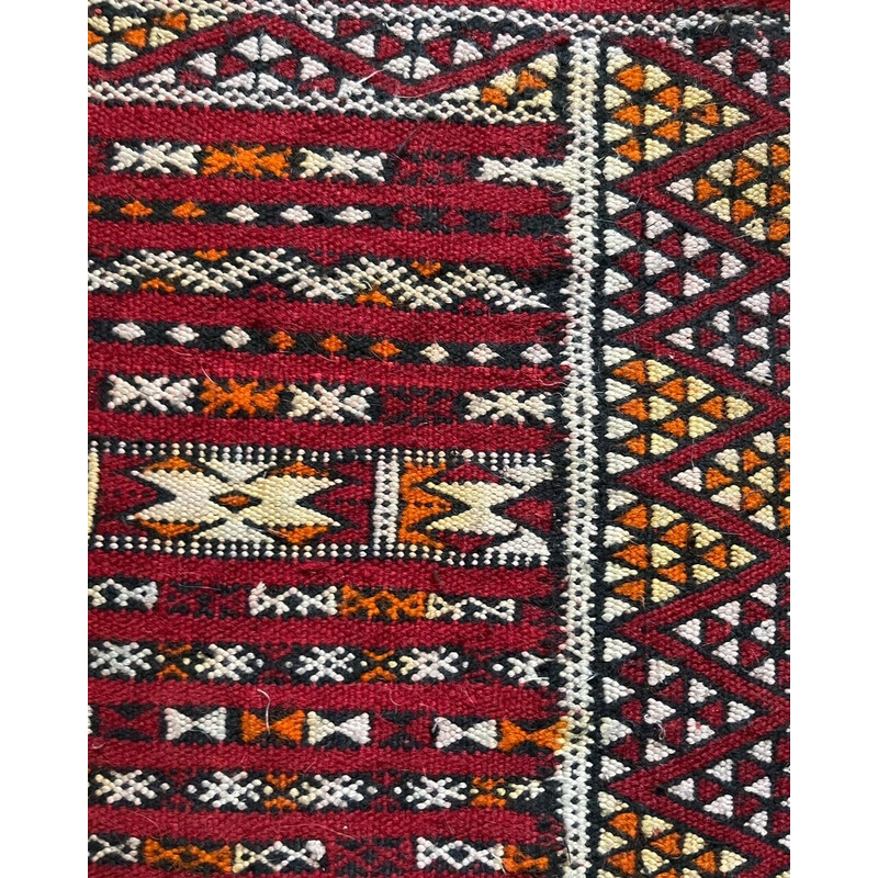 Tapete kilim de lã vintage tecido à mão, 1970