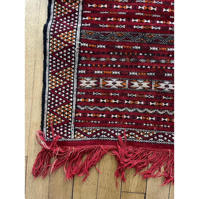 Vintage hand-woven wool kilim rug, 1970
