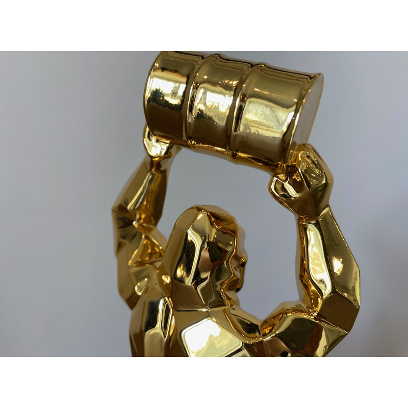 Skulptur Vintage Kong Ölgeist Gold von Richard Orlinski, 2022
