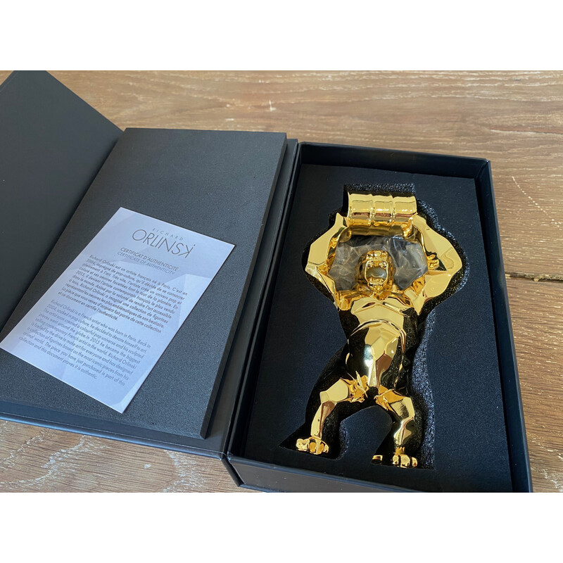 Beeldhouwwerk vintage Kong olie spirit goud de Richard Orlinski, 2022