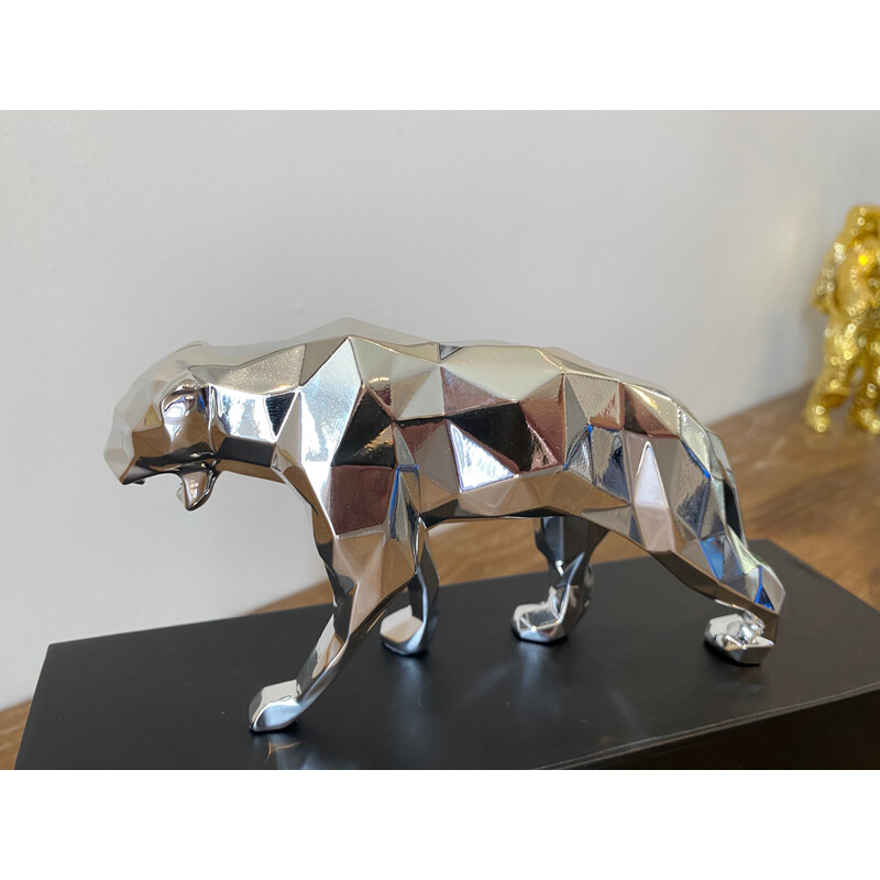 Vintage sculpture Panther spirit silver by Richard Orlinski, 2021