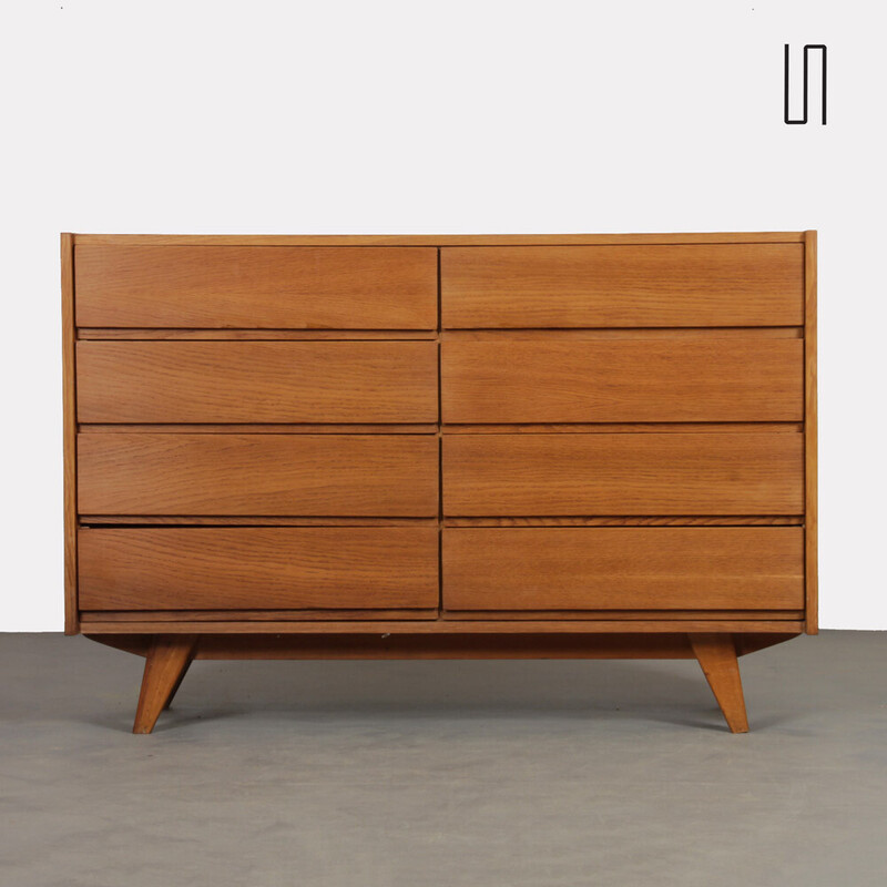 Vintage wooden chest of drawers model U-453 by Jiri Jiroutek for Interier Praha, 1960