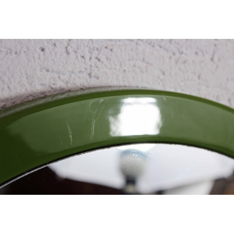 Round vintage green mirror, 1970