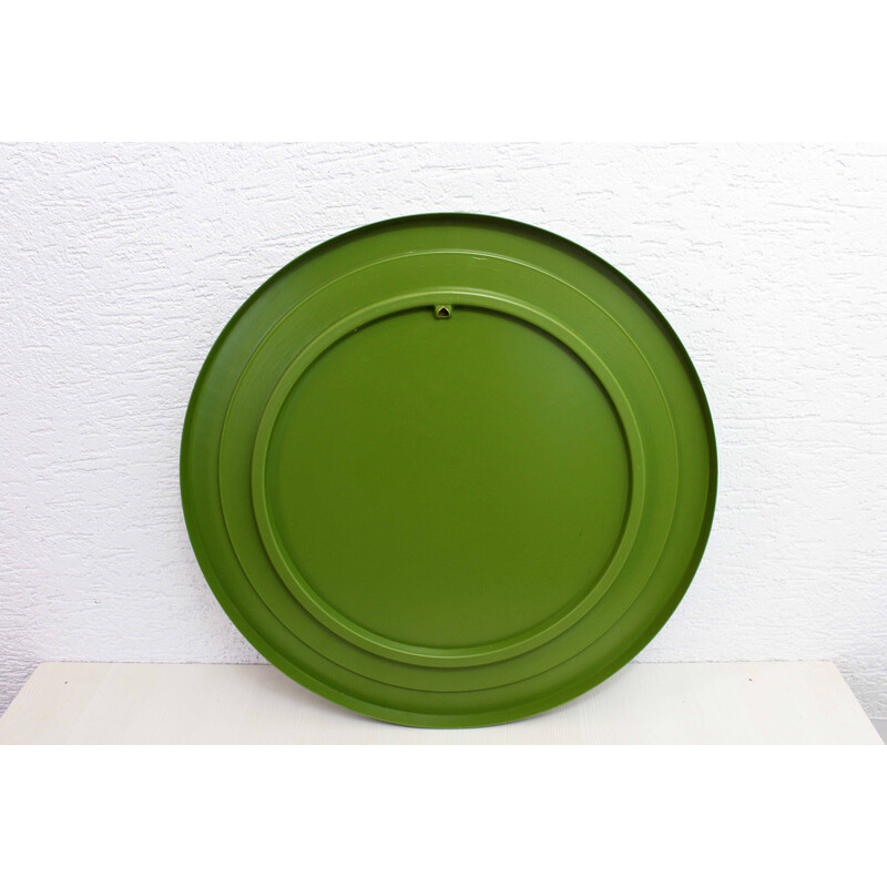 Round vintage green mirror, 1970