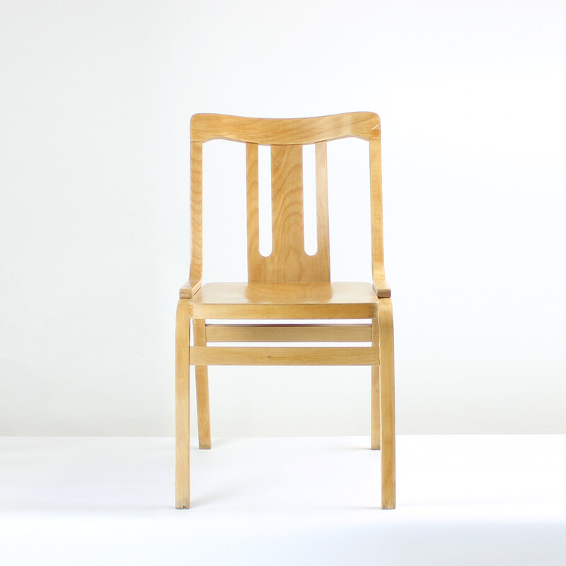 Mid century wooden dining chair by Ton, Czechoslovakia 1960s