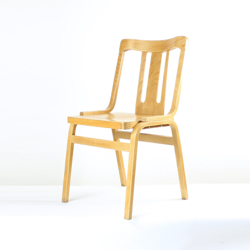 Mid century wooden dining chair by Ton, Czechoslovakia 1960s