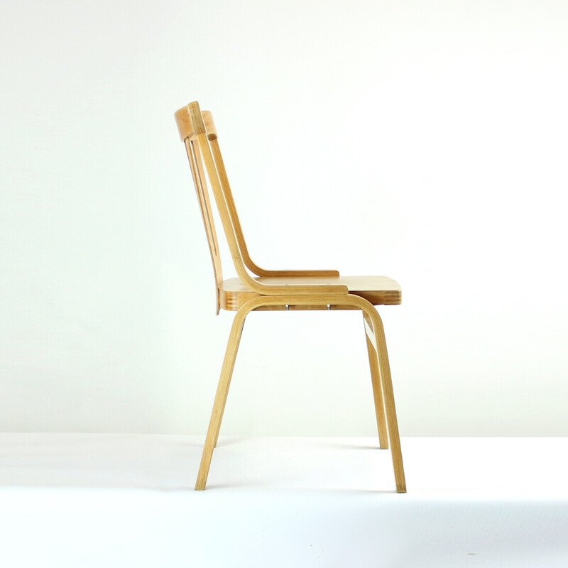 Mid century wooden dining chair by Ton, Czechoslovakia 1960s