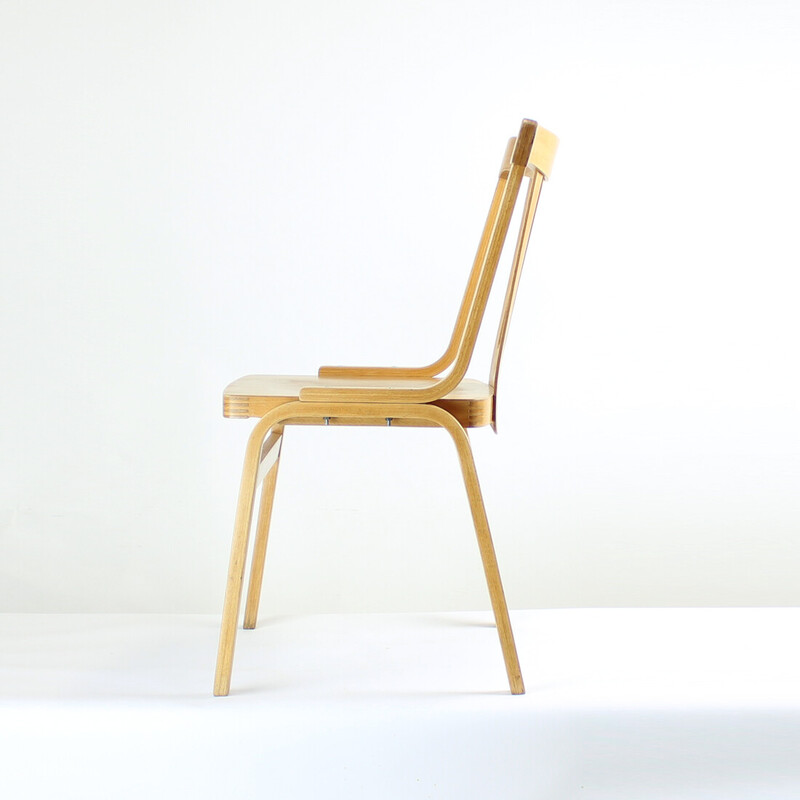 Mid century wooden dining chair by Ton, Czechoslovakia 1960s