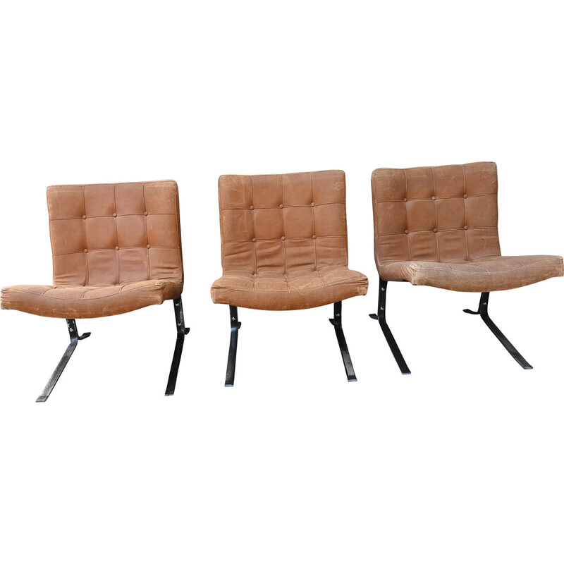 Set van 3 vintage fauteuils van Olivier Mourgue, 1950-1960