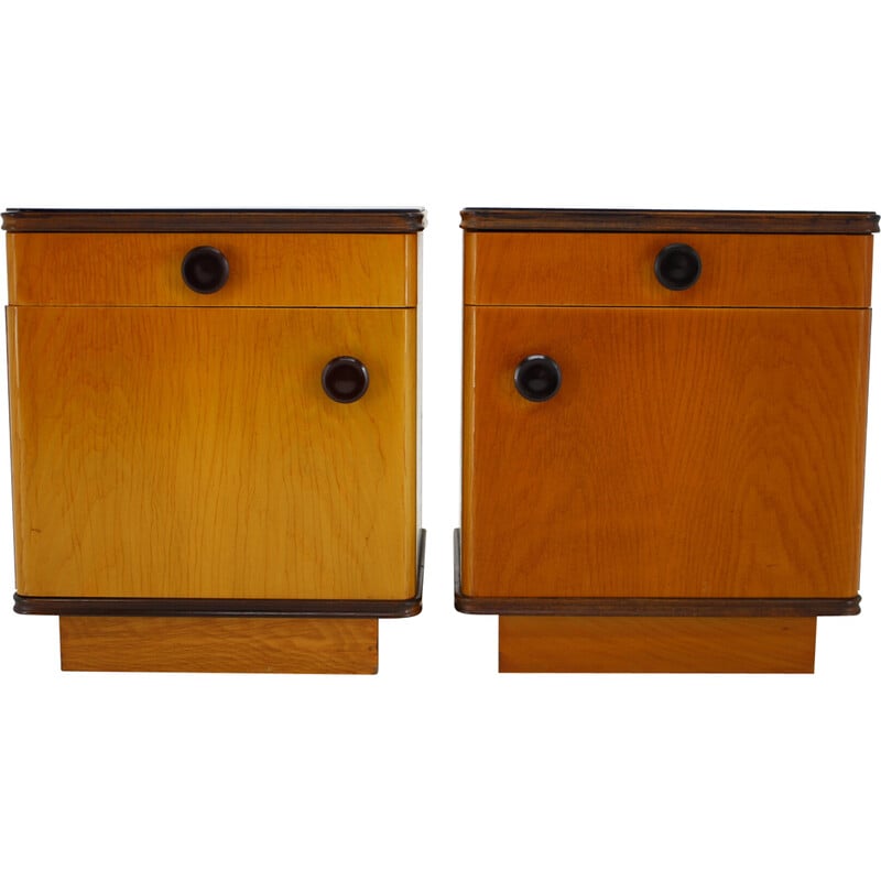 Pair of vintage night stands, Czechoslovakia 1950