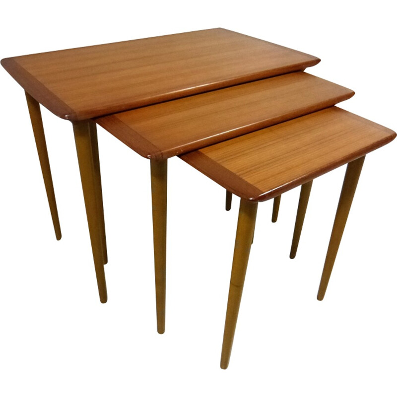 Set of 3 Teak Nesting Tables by Torpe Mobelfabrikk - 1960s