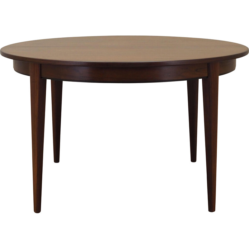 Vintage Danish round rosewood table by Omann Jun, 1970s