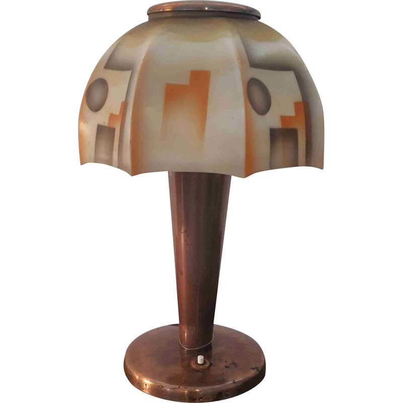 Lámpara de mesa Art Decó vintage de Napako, Checoslovaquia años 40