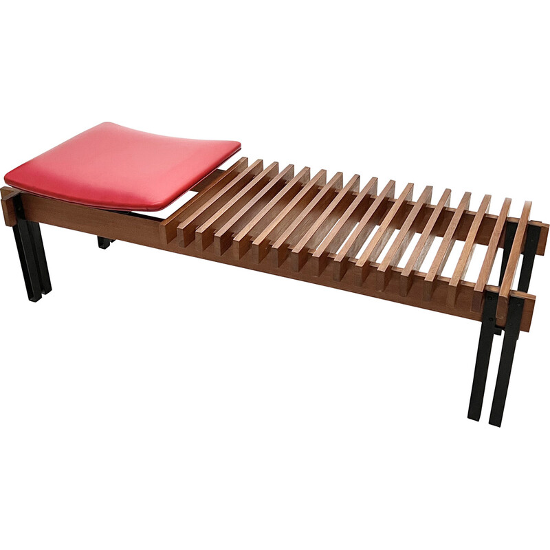 Vintage teak bench by Inge and Luciano Rubino for Apec