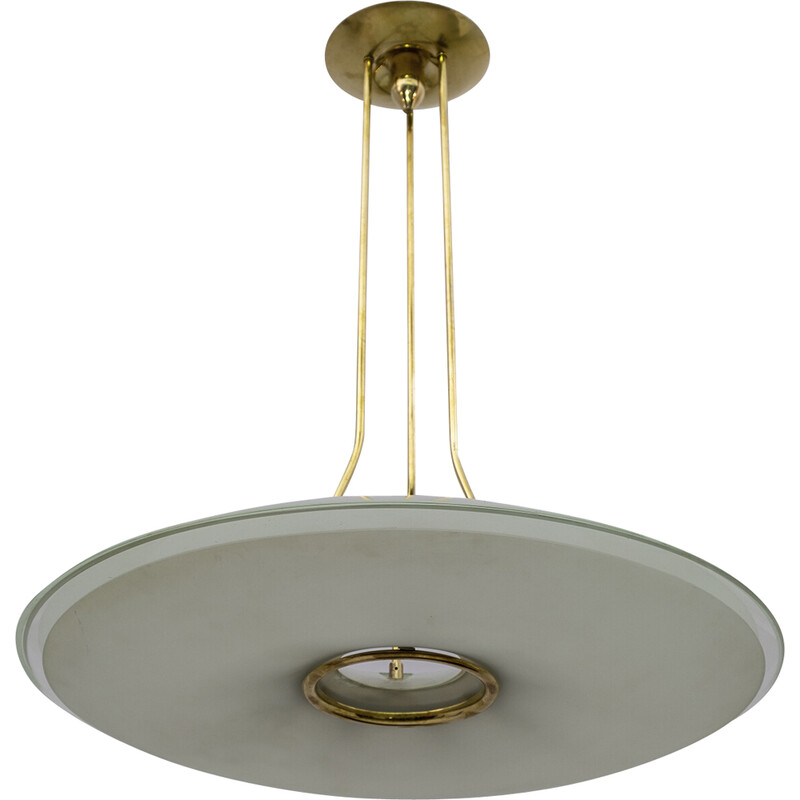 Lampadario italiano di metà secolo di Max Ingrand per Fontana Arte, 1950