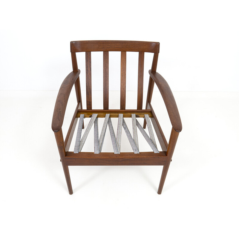 Dänischer Vintage-Sessel aus Teakholz mit Polsterung von Grete Jalk für Poul Jeppesen