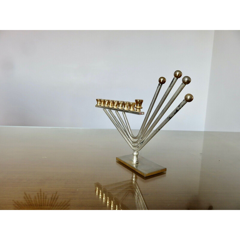 Vintage "Hanukkah menorah" candlestick with 9 candles by Korem, 1970