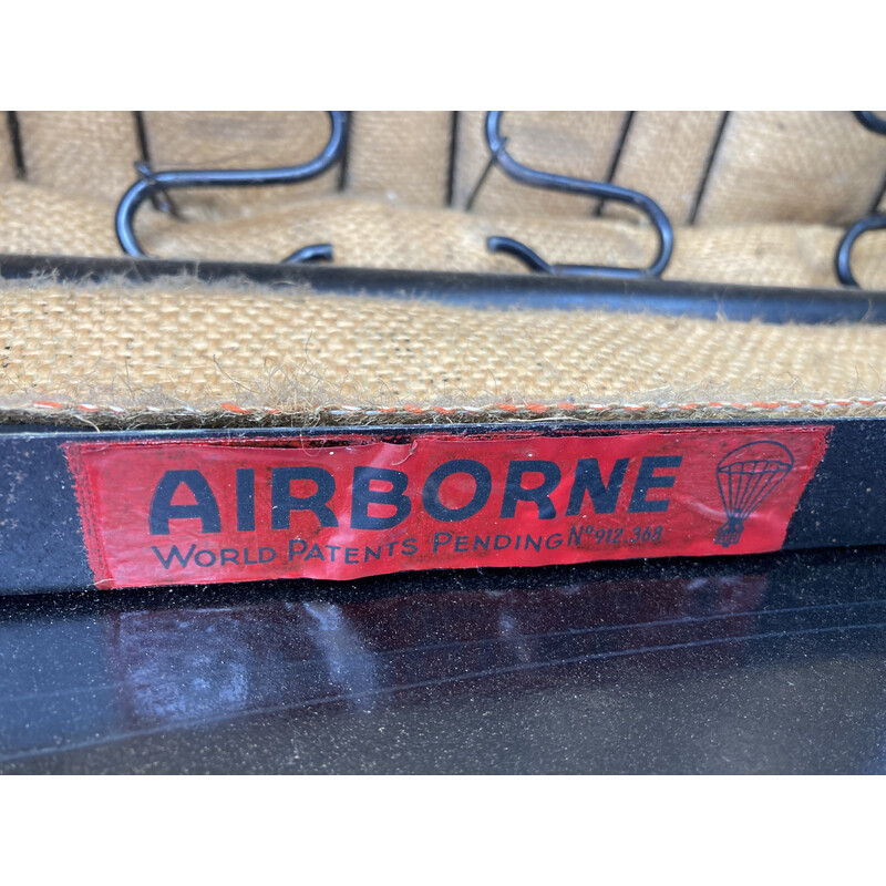 Vintage blue skai bench seat by Airborne, 1960