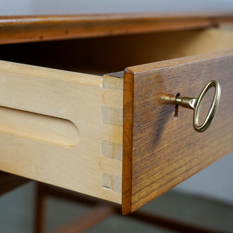 Scandinavian vintage teak desk by Svend Aage Madsen for Sigurd Hansen