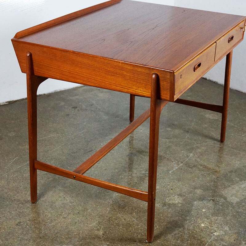 Scandinavian vintage teak desk by Svend Aage Madsen for Sigurd Hansen