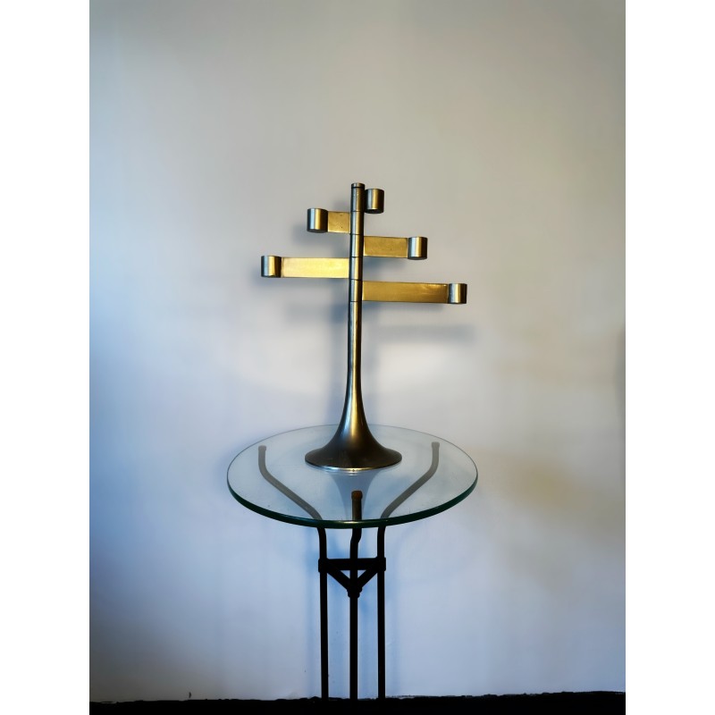 Vintage steel candlestick, 1970