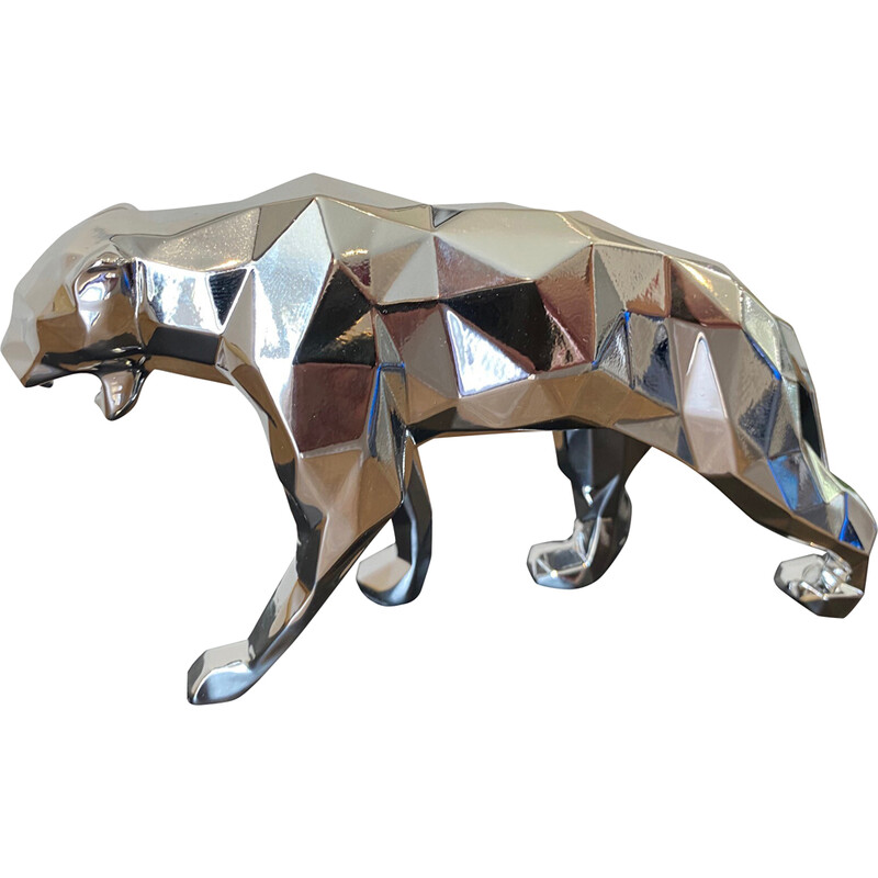 Vintage-Skulptur Panther spirit silver von Richard Orlinski, 2021