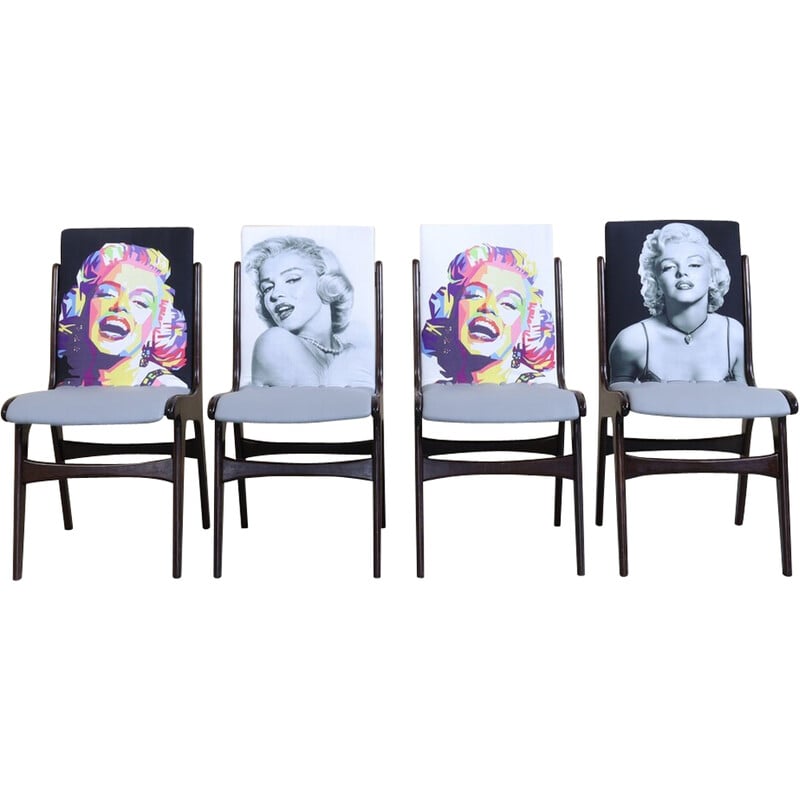 Ensemble de 4 chaises vintage par Louis van Teeffelen pour Wébé, 1960