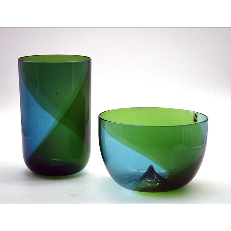 Pair of vintage 'Coreani' vases by Tapio Wirkkala for Venini, 1970s