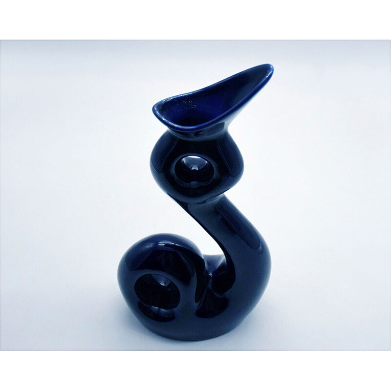 Vintage Sinuous vaas van Roberto Rigon voor ceramiche Nove, 1970