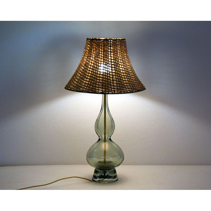 Vintage table lamp by Flavio Poli for Seguso Murano, 1950s