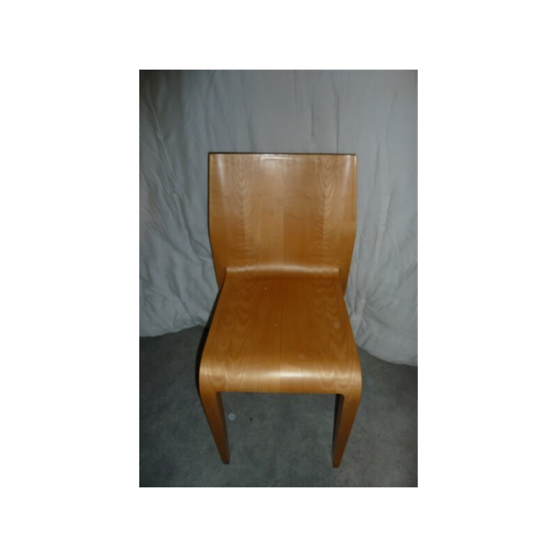 Set of 6 Laleggera beige chairs in marple by Riccardo Blumer produced by Alias - 1990s