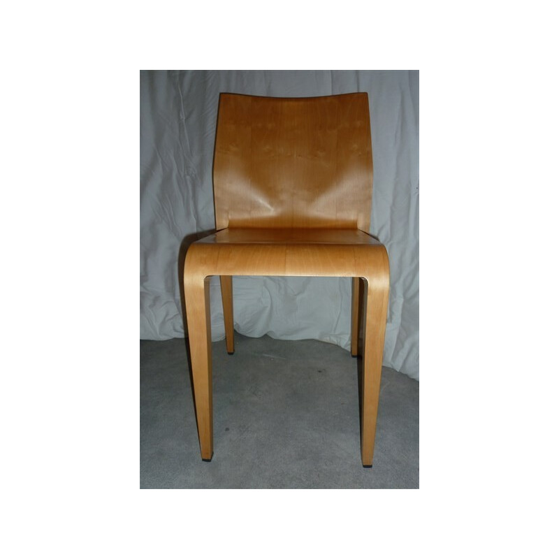 Set of 6 Laleggera beige chairs in marple by Riccardo Blumer produced by Alias - 1990s