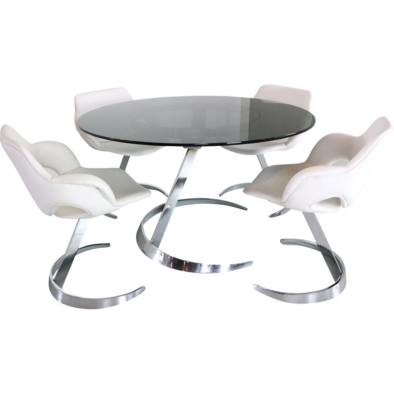Vintage Space Age dinning room set by Boris Tabacoff, France 1970s