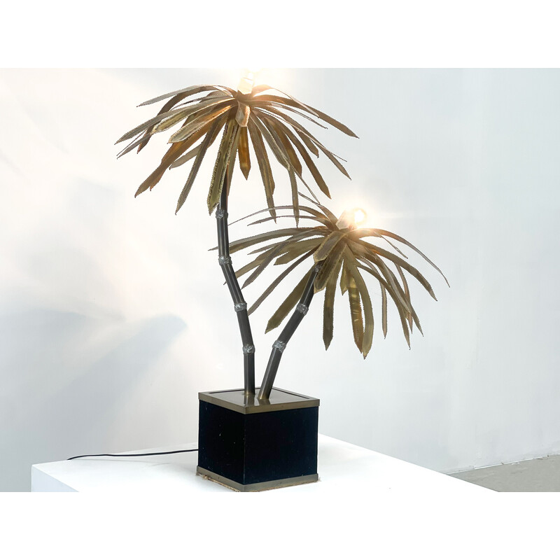 Vintage palm floor lamp by Maison Jansen, France 1970s