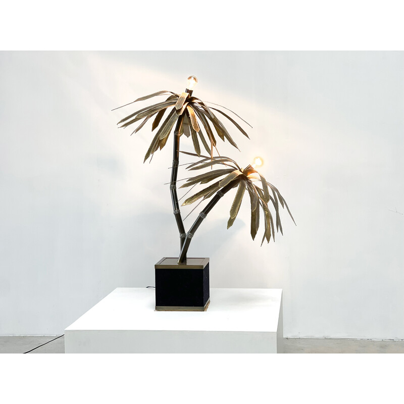 Vintage palm floor lamp by Maison Jansen, France 1970s