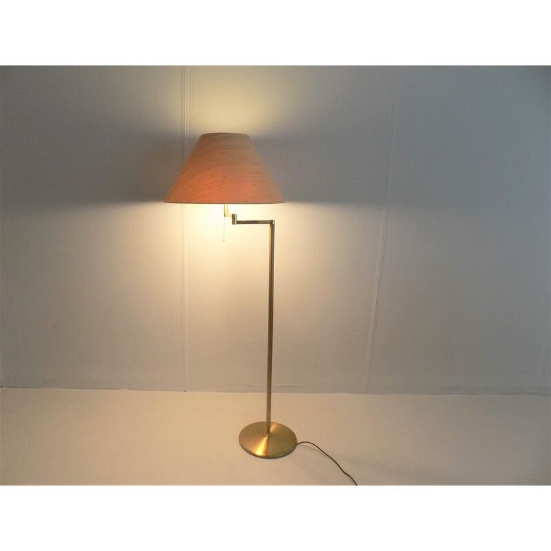 Vintage brass floor lamp with swivel arm