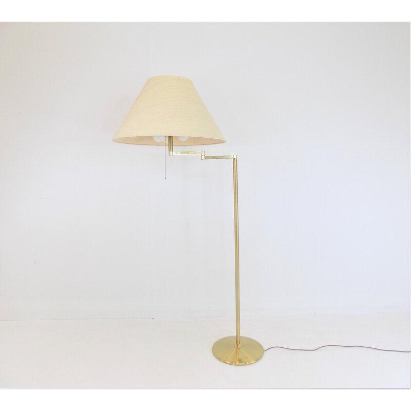 Vintage Stehlampe aus Messing mit schwenkbarem Arm