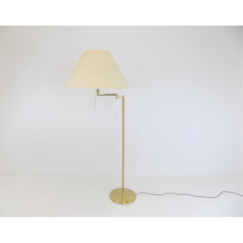 Vintage brass floor lamp with swivel arm
