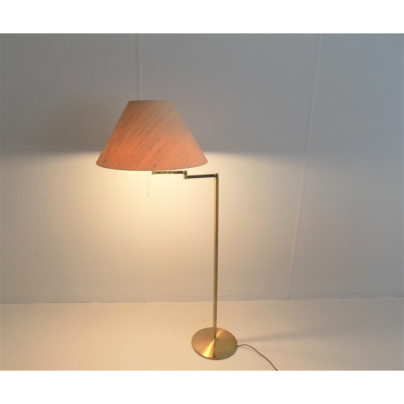 Vintage brass floor lamp with swivel arm