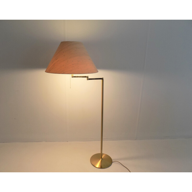 Vintage brass floor lamp with swivel arm