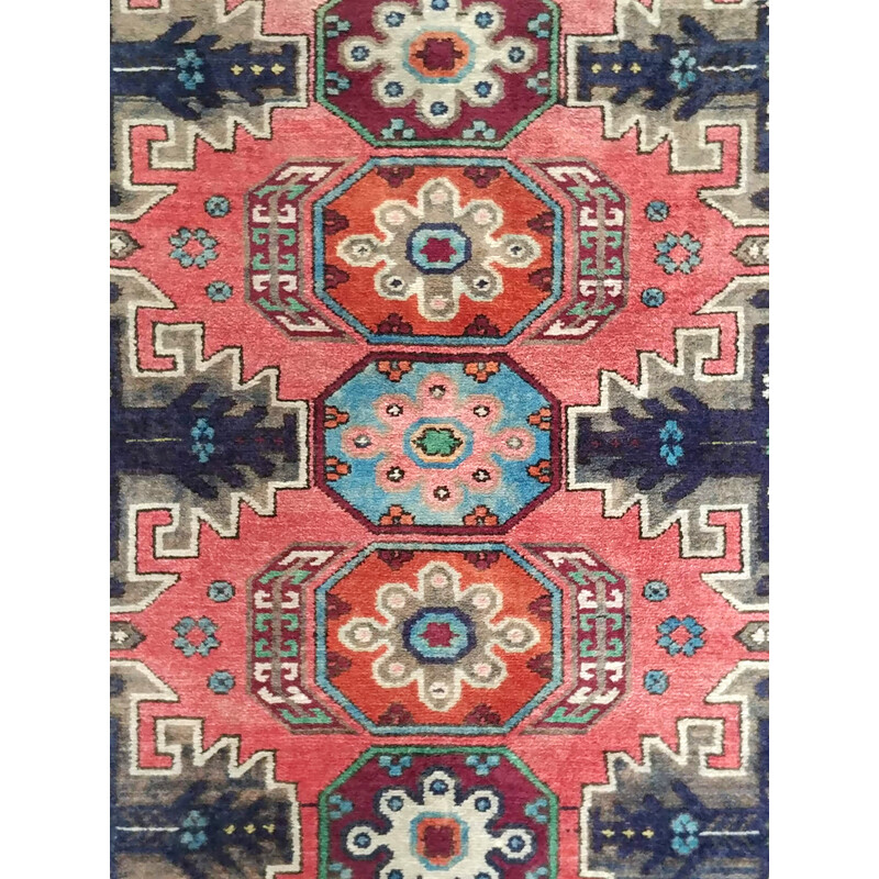 Vintage Kazak tapijt van wol en katoen