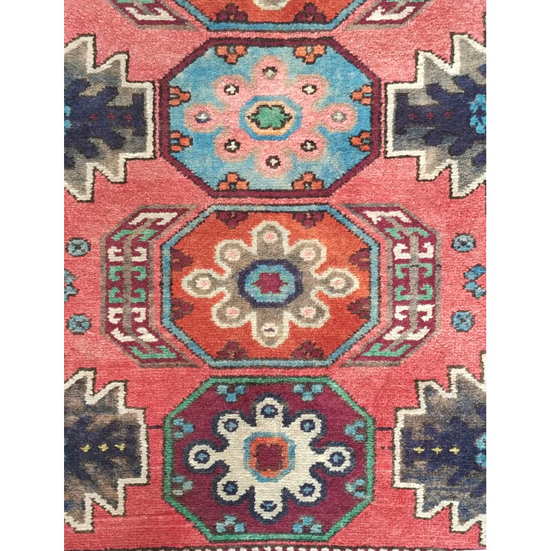 Vintage wool and cotton Kazak rug
