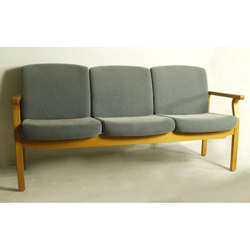 Skandinavisches Vintage-Sofa aus Bugholz und Stoffbezug, 1980er Jahre