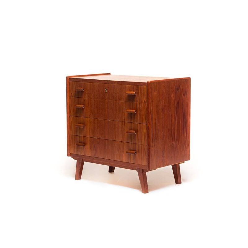 Mid century Danish chest of drawers in teak with curved grips - 1960s