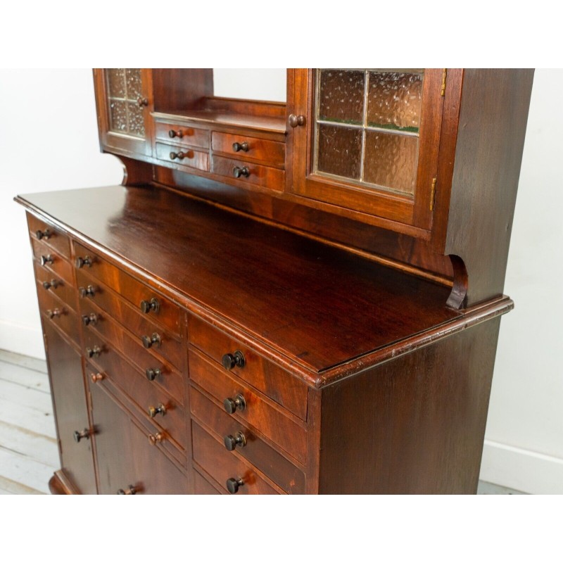 Mid century mahogany decorative dentist cabinet