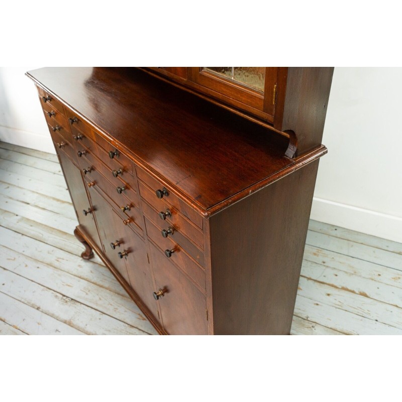 Mid century mahogany decorative dentist cabinet