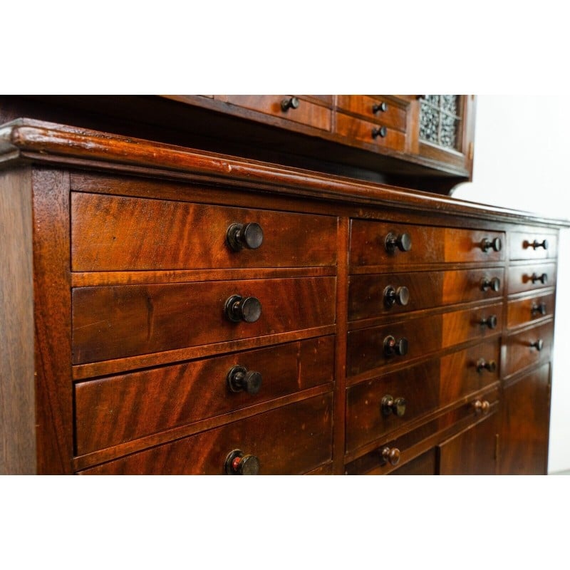 Mid century mahogany decorative dentist cabinet