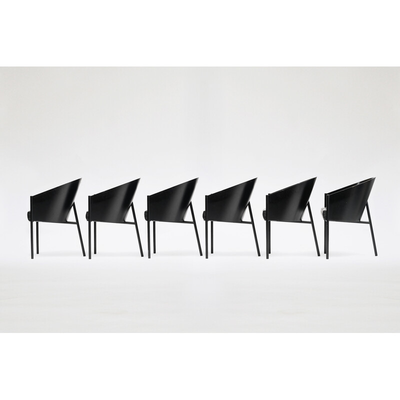 Set of 6 vintage black Costes dining chairs by Philippe Starck for Driade, 1980s