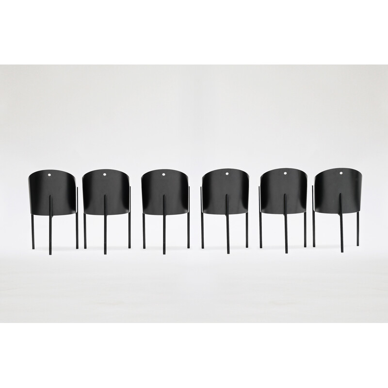 Set of 6 vintage black Costes dining chairs by Philippe Starck for Driade, 1980s