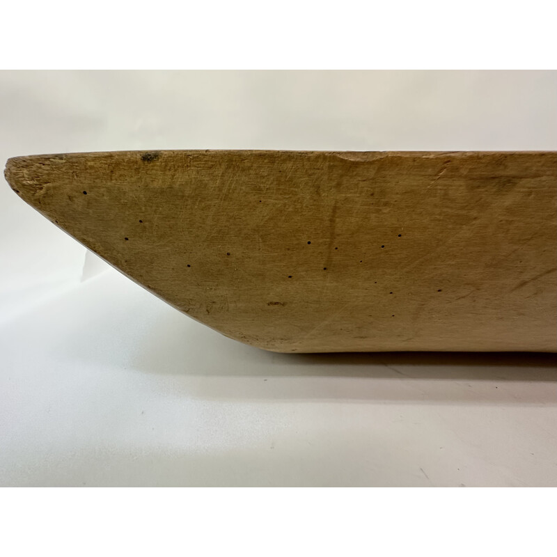 Vintage wooden dough bowl trough hand carved, 1900s